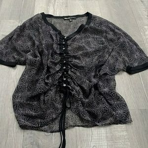 Elizabeth and James black silk top